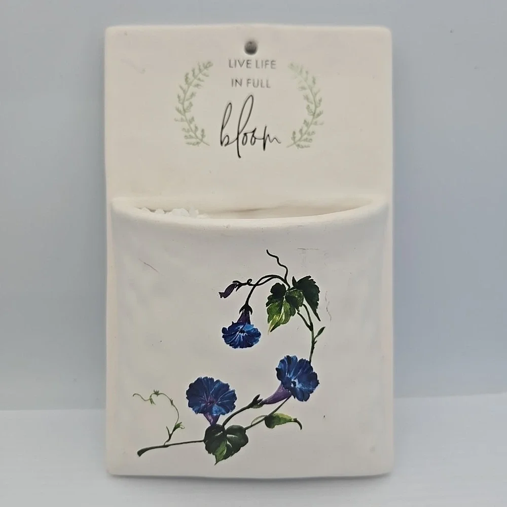 Bright Ideas Live Life in Full Bloom‎ Ceramic Hanging Wall Pocket 8 in.